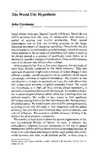 (PDF) The World City Hypothesis .